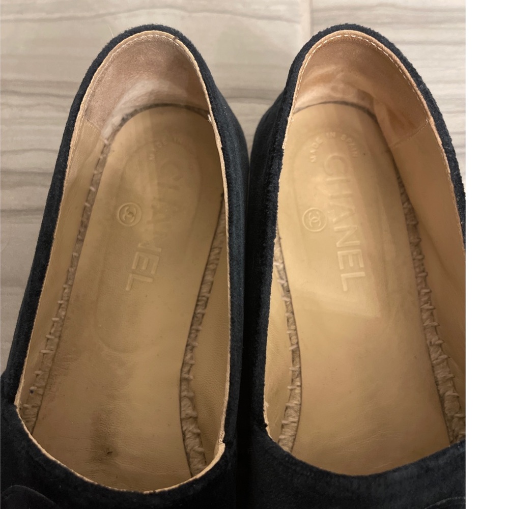 Chanel Dark Navy Velvet Espadrilles - Picture 7 of 13